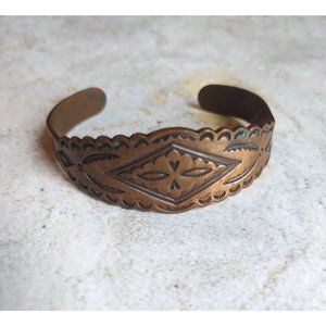 Vintage Copper Tribal Cuff Bracelet Bell Trading Company